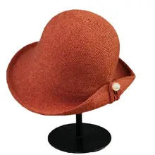 Женская зимняя элегантная фетровая шляпа с жемчугом и шерстью, Модная вязаная шапка-котелок 95AB