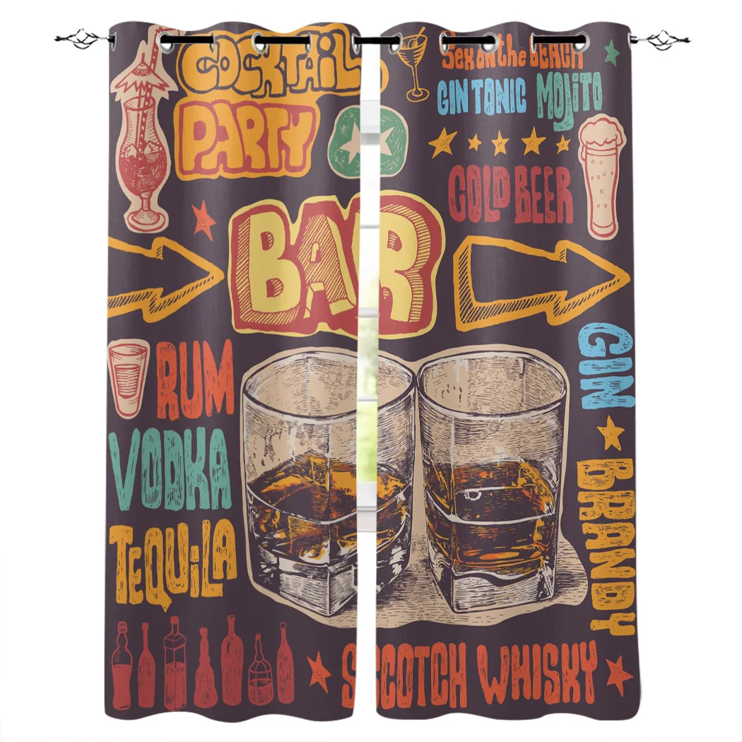 Винные бокалы пивные Ретро английские оконные занавески домашний декор для гостиной двери в спальню на