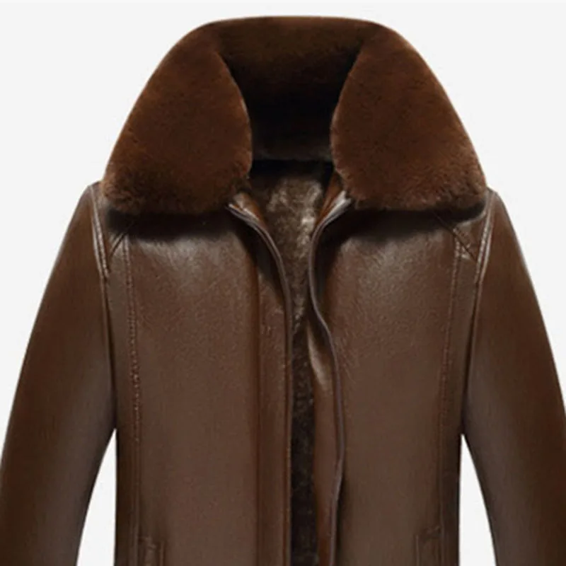 Low Price Leather Jacket Men 2019 New Male Fur Collar Detachable Biker Jackets Plus Velvet Thick Warm Fur Coat Chaqueta Moto Hombre