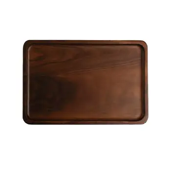

Black Walnut Dinner Plate Whole Wood Pan Plate Fruit Dishes Saucer Tea Tray Dessert Dinner Plate Tableware Set