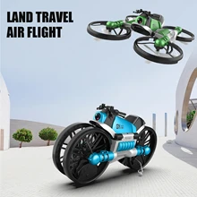 2 в 1 2,4 ГГц RC пульт дистанционного управления складной деформационный Квадрокоптер летательный Дрон мотоциклетная игрушка с 0.3MP wifi камерой