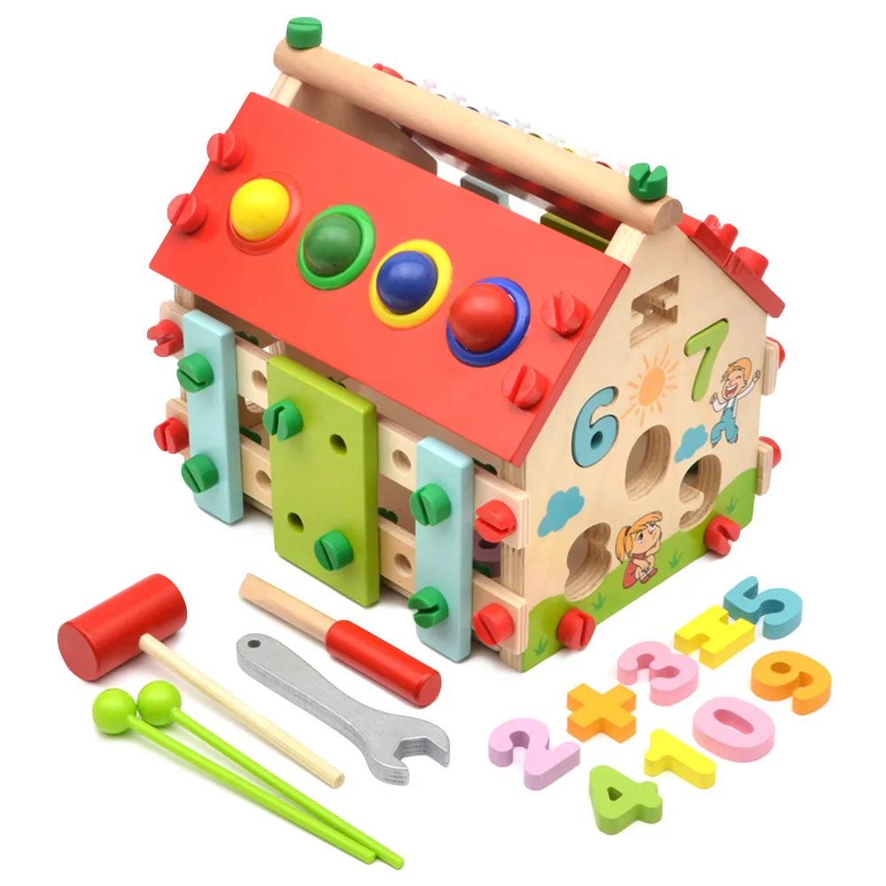

Wisdom House Toy Kids Dismounting Educational Math Musical Wooden Learning Blocks Set Montessori Math Learning Educational Toy