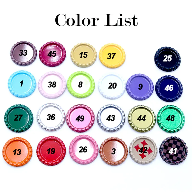 Jewelry Making Supplies 200pcs/lot 25mm Inside Colored Round Bottle Caps for DIY Hairbow