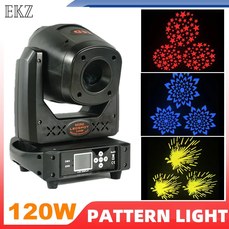 Hot 120W Led Moving Head Light Gobos DMX Spot Wash Projector Facet Prism Lyre Professional Stage Bar KTV Concert Wedding Dance | Лампы и