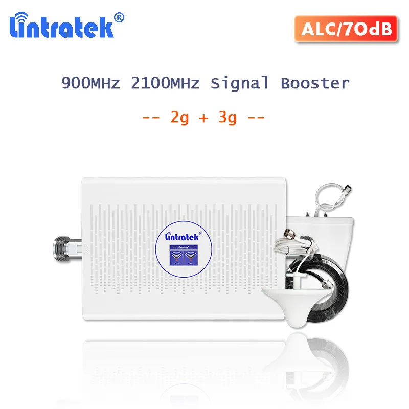 Lintratek Repeater 70dB GSM 900 3G 2100 WCDMA Mobile Phone Signal Booster LCD 23dBm Cellular Amplifier From Russian Warehouse | Мобильные