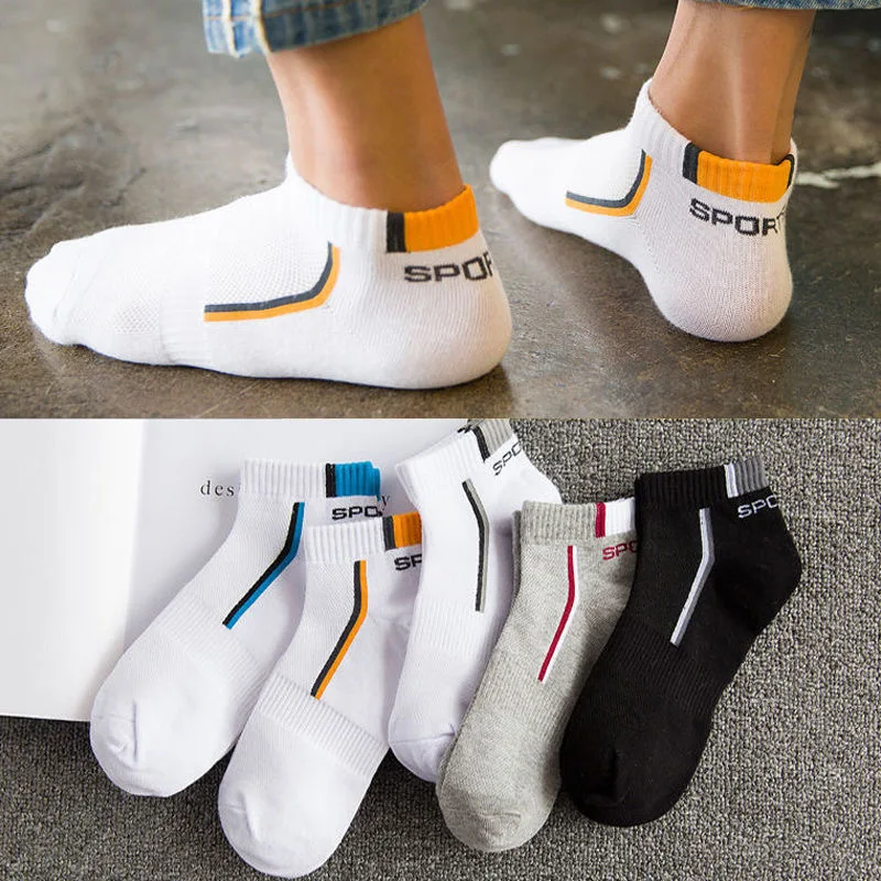 

5 Pair High quality Men ankle socks Breathable Cotton sports Socks mesh Casual Athletic Summer Thin Cut Short Sokken Size 39-44
