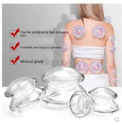 

4Piece Odorless Silicone Cupping Device Household Moisture Absorbing Massage Scraping Tank Vacuum Negative Pressure