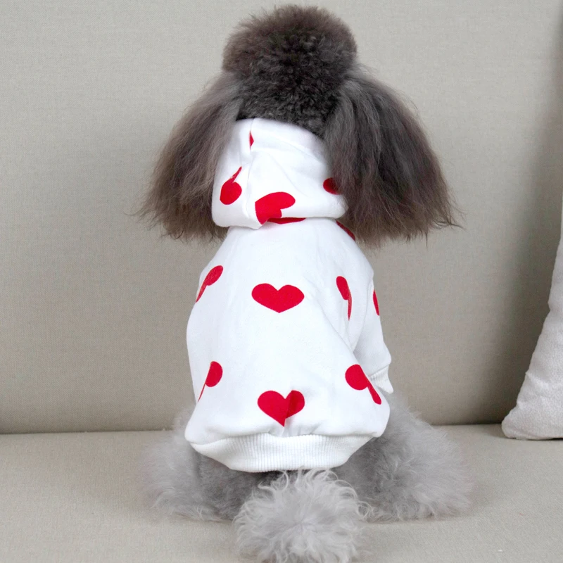 Heart Pattern Hoodie - Soft And Cute For Dog