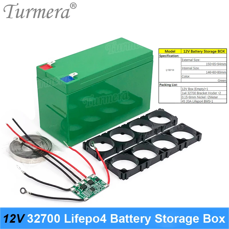 Turmera-LiFePO4 Caixa De Armazenamento De Bateria, Suporte