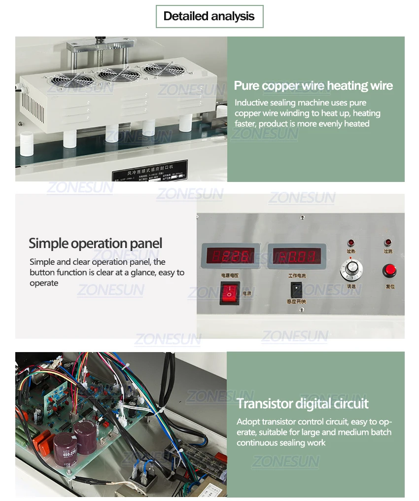 ZONESUN транзистор воздушного охлаждения рабочего электромагнитного непрерывного индукции запайки машина для витамины бутылки