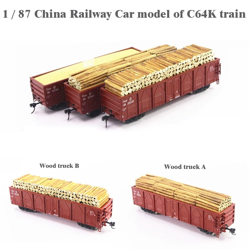 

1 / 87 China Railway Car model of C64K train Gravel wood freight car Carriage number is random