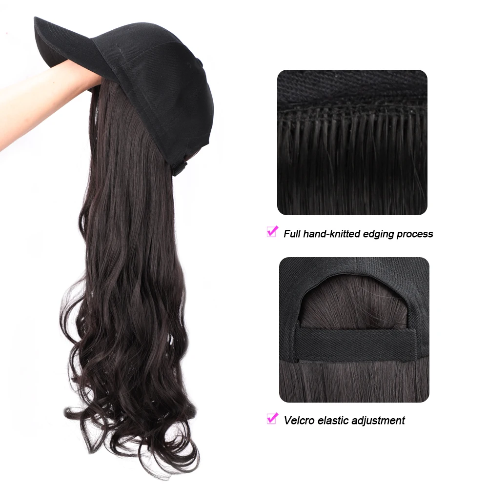 Длинная синтетическая крышка парик много стилей естественные черные/коричневые волнистые парики естественным образом соединяющиеся синтетические шляпы парик Регулируемый для девушки партии
