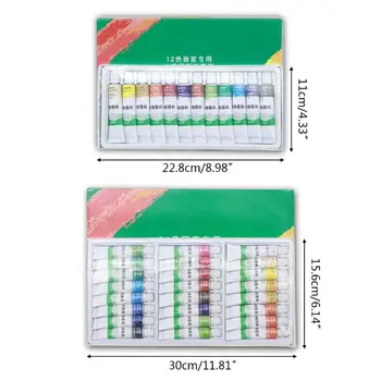 

12ml 12/24 Colors Professional Gouache Paint Tubes Set Draw Painting Pigment Art 24BB