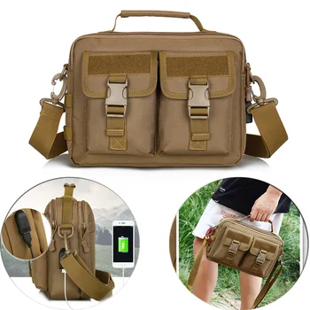 

USB Charge Outdoor Military Bag Unisex Tactical Shoulder Pack Climbing Travel Hiking Trekking Bag Sports Climbing Anti Theft Bag