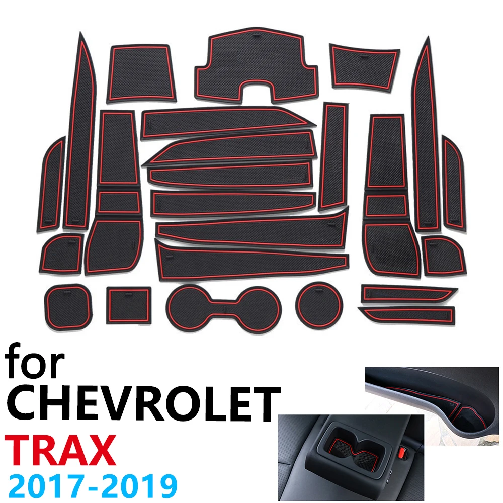Противоскользящие резиновые чашки подушки двери паз коврик для Chevrolet Trax трекер Холден MY17 MY18 MY19 24 шт. аксессуары
