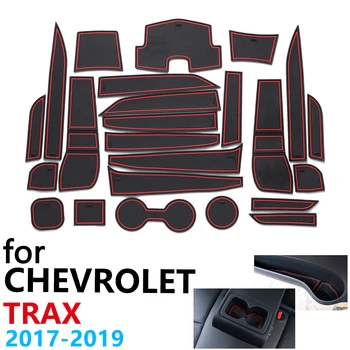 

Anti-Slip Rubber Cup Cushion Door Groove Mat for Chevrolet Trax Tracker Holden MY17 MY18 MY19 2017 2018 2019 24Pcs Accessories