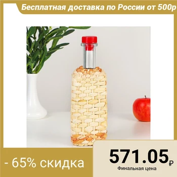 

Glass bottle "Khutorok", 0.5 l, braided with corn leaves