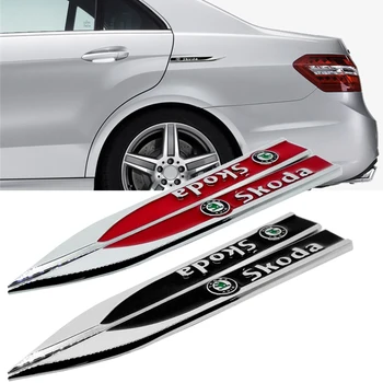 

Car Side Sticker Styling for Skoda Yeti Octavia Kodiak Fabia 2 A7 Rapid Karoq Kamiq Superb 2 Auto Metal Badge Emblem Decoration