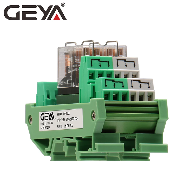 GEYA 2NG2R  2 Channel Omron Relay Module 2NO 2NC DPDT PLC RELAY Interface 12V 24V AC/DC