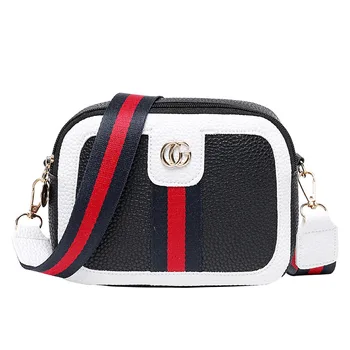 

Designer Letter Crossbody Bag Luxury Litchi Pattern Hit Color Ribbon Shoulder Bags Women Totes Handbag Ladies Messenger Bag Sac