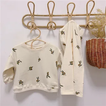 Newborn Sets Unisex Clothes Tops Sweatshirt and Pants Child Boys Casual Fashion Kids Long Sleeve Girl Boy Cotton Clothes Sets 1