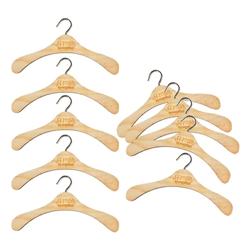 

10pcs 1/3 Dolls Clothing Rack Wooden Hanger with Metal Hooks for Dolls House Wardrobe Dressing Room Accessories