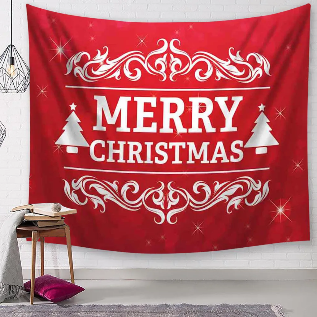 Рождественский гобелен ковер на стену Санта принт 200X150 см гобелен ковер на стену домашний декоративный коврик для йоги одеяла c