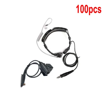 

100X Tactical PTT MIC Acoustic Tube Earpiece Headset for Motorola PR860 PRO5150 PRO5350 PRO5450 PRO5550 Jungle Riding Outdoor