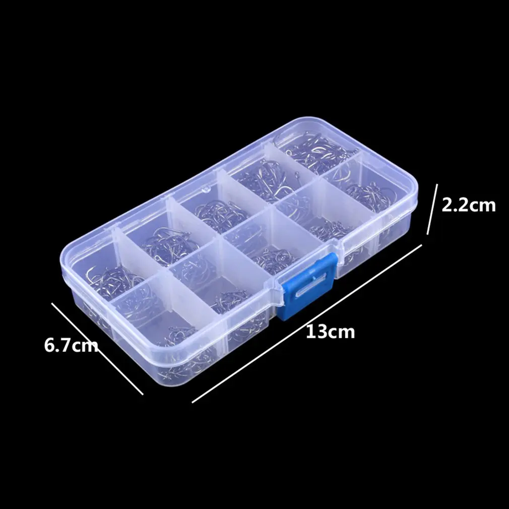 1 Set Sharpened Fishing Hooks Stainless Steel Fishing Hooks Effective Outdoor Fishing Tackle with Storage Box
