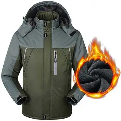 Army green Зимние парки, куртки North, мужские, плюс бархат, для улицы, ветрозащитное, теплое пальто, повседневное, водонепроницаемое, для скалолазания, уличная одежда, Homme - Цвет: Army green