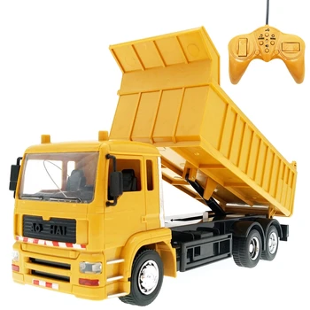 

RC Cars Dump Truck Toys for Children Boys Xmas Birthday Gifts Yellow Color RC Engineering Truck Model Beach Toys Transporter
