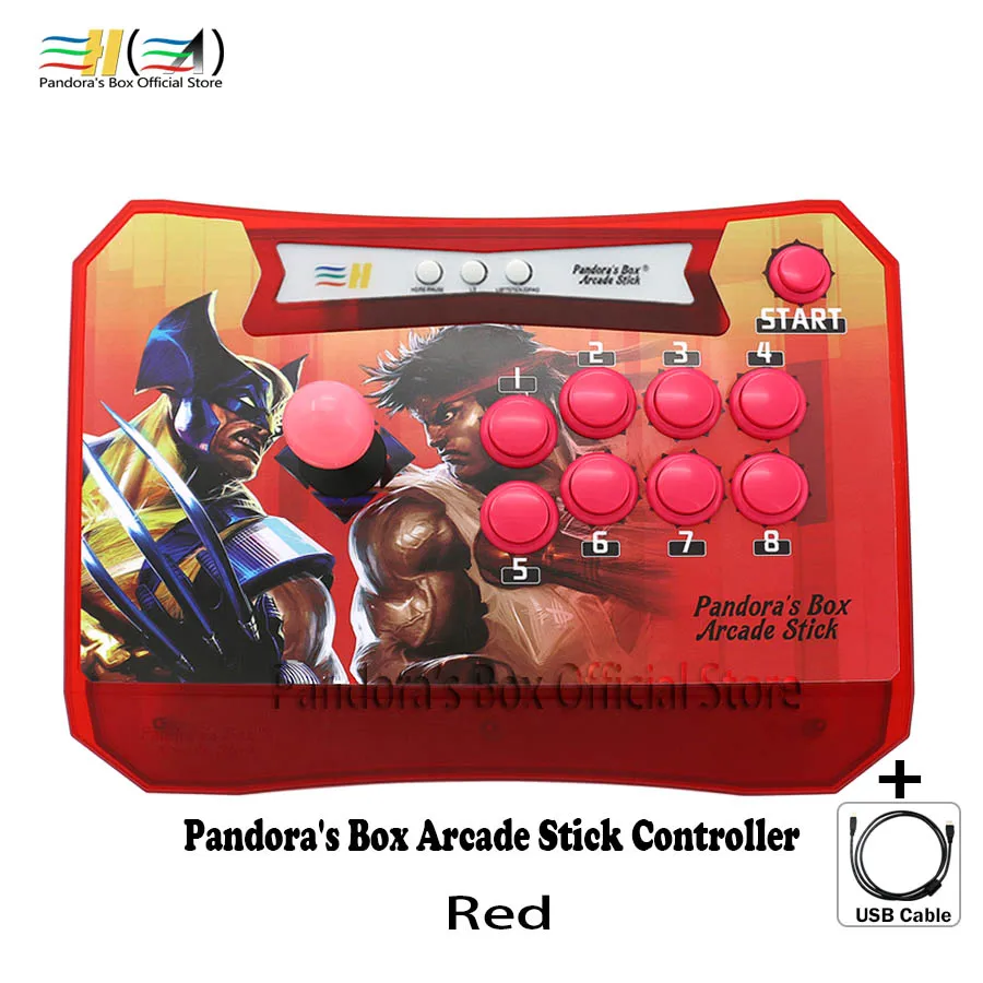 Ящик Пандоры пластиковый контроллер консоль джойстик кнопки ноль задержка usb контроллер аркадный ПК ps3 xbox 360 raspberry pi - Цвет: red
