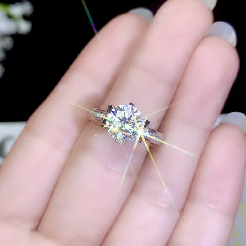 Кольцо для помолвки colife Moissanite F Color 1ct & 2ct серебряное кольцо свадьбы из серебра 925