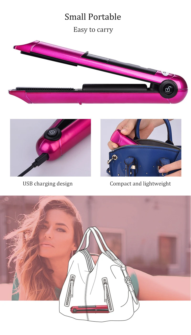 USB Перезаряжаемый Профессиональный щипцы для завивки волос 2 в 1 твист портативный выпрямитель для волос и бигуди плоский стайлер для укладки волос инструмент для укладки
