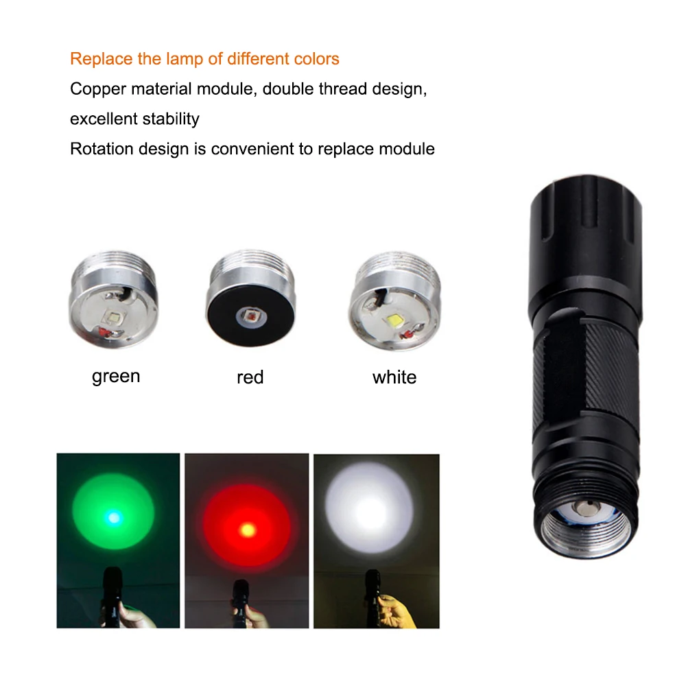 Asafee Ночная охотничья вспышка белый красный зеленый 1 Режим CREE XM L2(U4) светодиодный