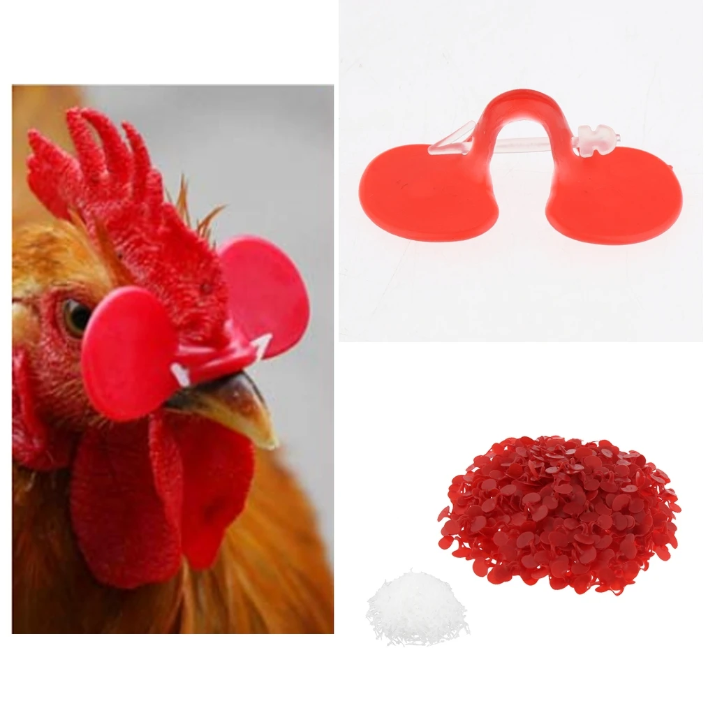 500pcs Anti-Pecking Eye Glasses Blinders Spectacles for Chicken Rooster Hen