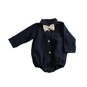 

Baby boy bodysuit Baby One-Piece Suit Male Treasure Comfort Gentleman Tie Long-Sleeved Shirt bodysuit Crawling Clothes
