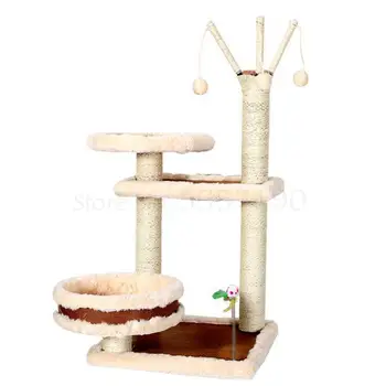 

Sisal cat climbing frame small cat rope rattan cat nest cat tree one large cat shelf four seasons universal cat toy