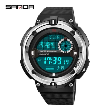 

SANDA Electronic Sports Men's Watches Waterproof LED Digital Watch Fashion Casual Men's Watches Timing Clock Relogio Masculino