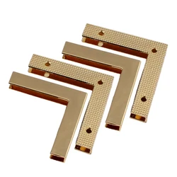 Set of 4 Decorative Metal Corner Protectors for Bags and Leather Crafts (4pcs lightgold)