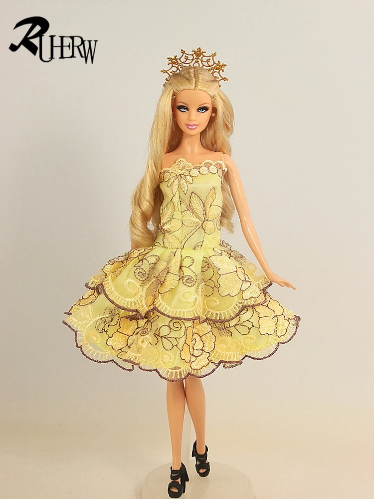 バービー人形のためのファッショナブルな黄色のパーティードレス,短いバレエドレス,良い子供の贈り物,新しいコレクション|for barbie|for  barbie dollparty doll - AliExpress