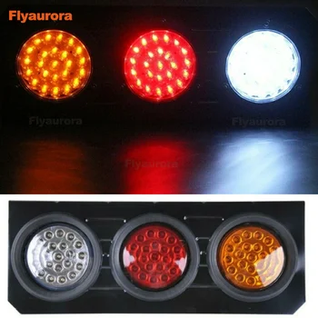 

2pcs led truck tail light rear Car Trailer Truck Round Tail Brake Waterproof Light Turn Signal Stop Light Side Lamp 12V 24V Red