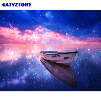 

GATYZTORY Blue Sky Painting By Numbers Modern Wall Art Picture DIY Oil Paint By Number Kits For Adult Digital Paints Home Decor