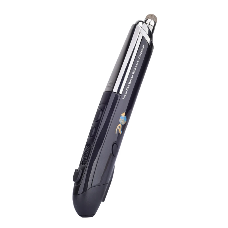 Творческая личность Вертикальная беспроводная мышь-Стилус в форме беспроводная мышь 2-в-1 беспроводной PPT презентационная ручка мыши флип-ручка - Цвет: black
