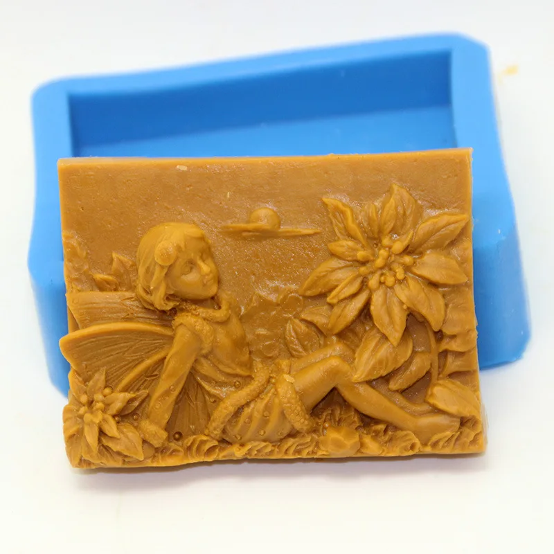 Силиконовая форма для мыла ручной работы в виде цветов прямоугольной формы