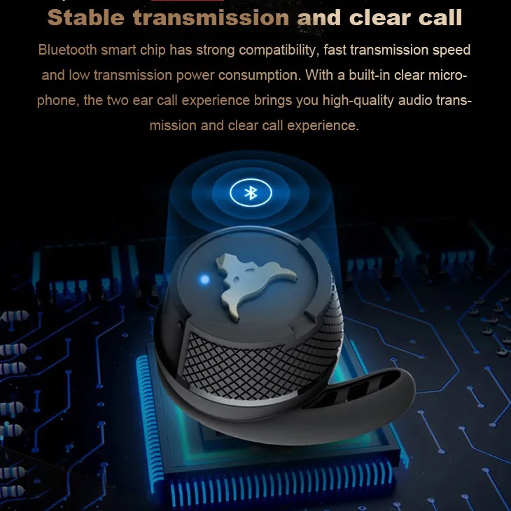 Headset Bluetooth Earbuds Wireless Flash Earphones Sport in-ear Earbuds Mini Portable Outdoor Headset HI-FI Stereo Earphones