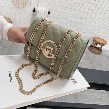 

High-Grade Bag Women's Bag New 2019 Fashion Messenger Bag All-match Ins Western Style Texture Chain Net Red Small Bag