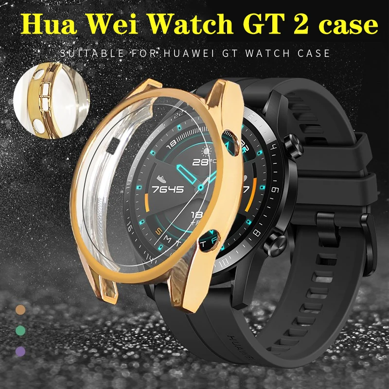 Чехол для huwei watch gt 2 46 мм Huawei Watch GT позолоченная рамка полноэкранный Защитный +