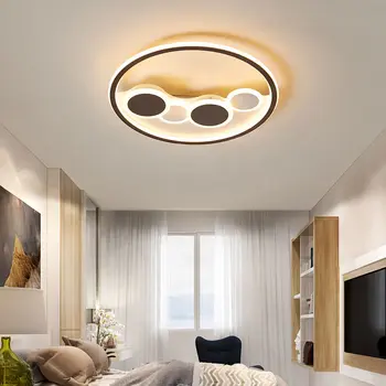 

Modern Living Room Led Light Fixtures Decor Led Ceiling Lamp Bedroom Remote Control Home Lighting Brown Metal Acrylic Lustre