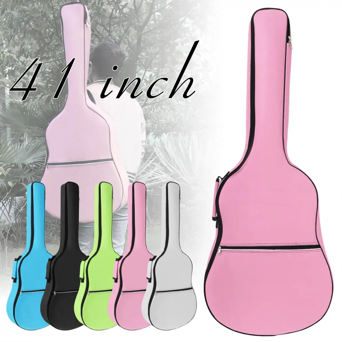 

Guitar Bags 41 Inch Acoustic Guitar Bag 8mm Sponge Thicken Oxford Fabric Double Straps Padded Guitar Soft Gig Case Waterproof